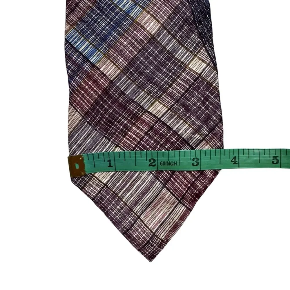 JIMMY PIKE Desert Designs Aboriginal Line Art 100% Silk Tie Red Tan Blue USA